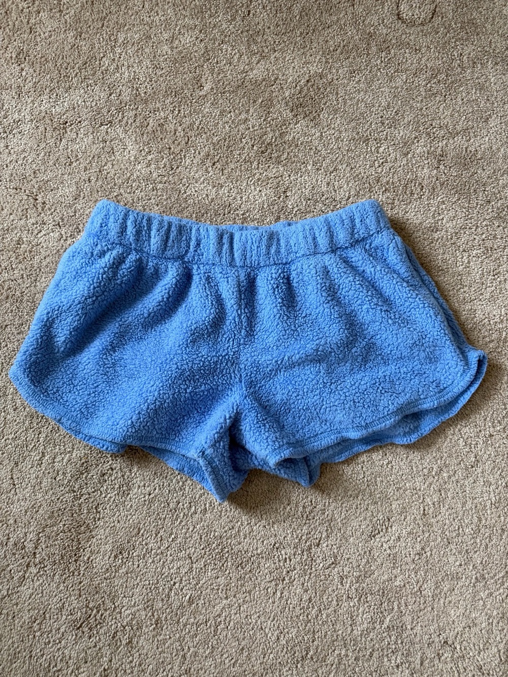aerie Cozy Sherpa Shorts in Light Blue
